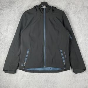 Black Diamond Softshell Jacket Womens Large Black Hooded Fleece Lined Stretch